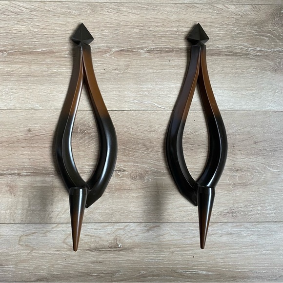 Vintage Wall Sconce candle holders Tear Drop shape Syroco Dart USA MCM - Picture 5 of 10